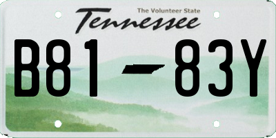 TN license plate B8183Y