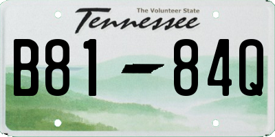TN license plate B8184Q