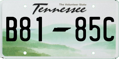 TN license plate B8185C
