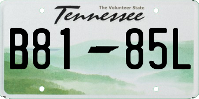 TN license plate B8185L