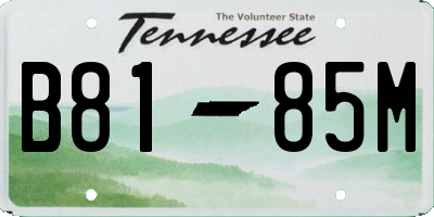 TN license plate B8185M