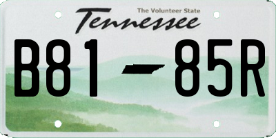 TN license plate B8185R