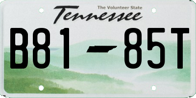 TN license plate B8185T