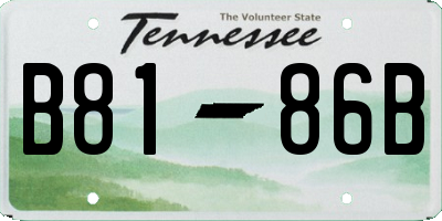 TN license plate B8186B