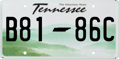 TN license plate B8186C