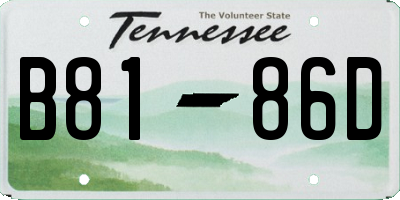TN license plate B8186D