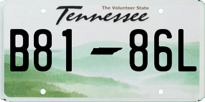 TN license plate B8186L