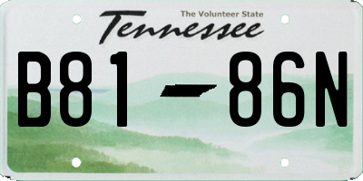 TN license plate B8186N