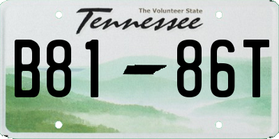 TN license plate B8186T