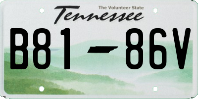TN license plate B8186V