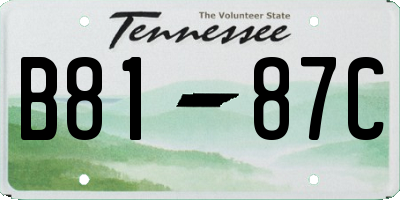TN license plate B8187C