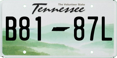 TN license plate B8187L