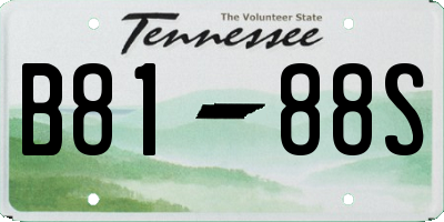 TN license plate B8188S