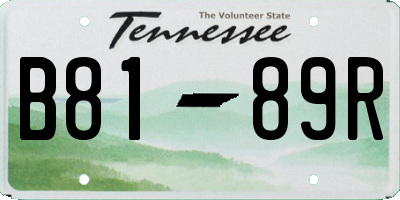 TN license plate B8189R