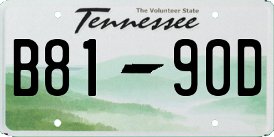 TN license plate B8190D