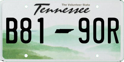 TN license plate B8190R
