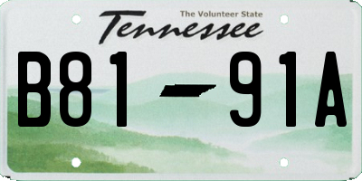 TN license plate B8191A