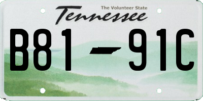 TN license plate B8191C