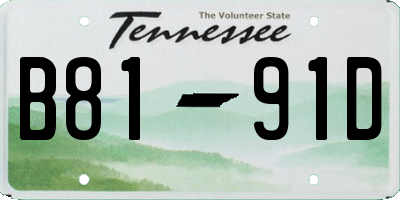 TN license plate B8191D