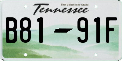 TN license plate B8191F