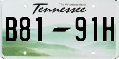 TN license plate B8191H