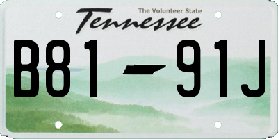TN license plate B8191J