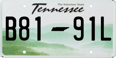 TN license plate B8191L