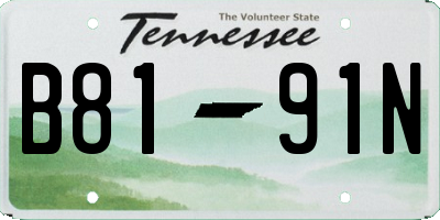 TN license plate B8191N