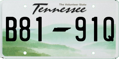 TN license plate B8191Q