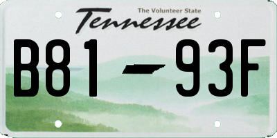 TN license plate B8193F