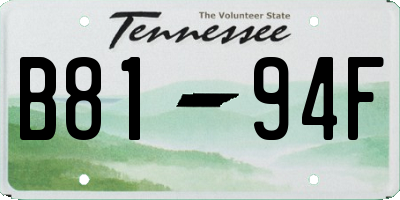 TN license plate B8194F