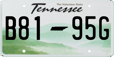 TN license plate B8195G