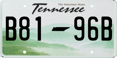 TN license plate B8196B