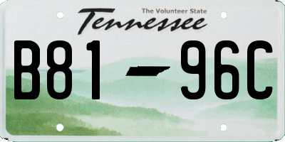 TN license plate B8196C