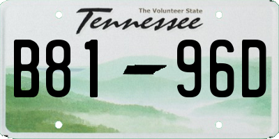 TN license plate B8196D