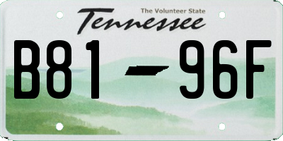 TN license plate B8196F