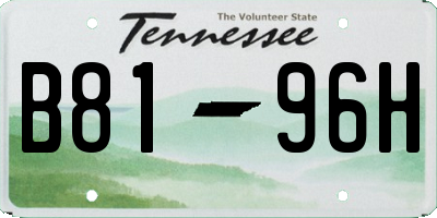 TN license plate B8196H