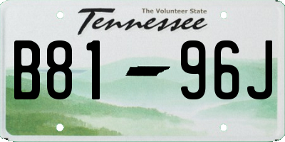TN license plate B8196J