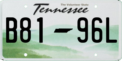 TN license plate B8196L