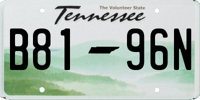 TN license plate B8196N