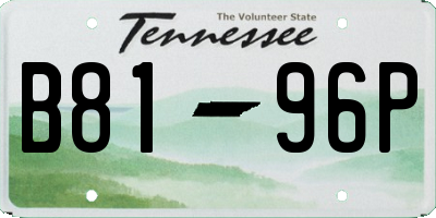 TN license plate B8196P