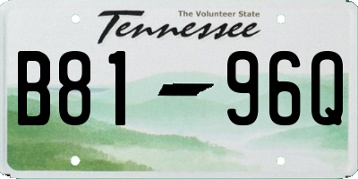 TN license plate B8196Q