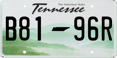 TN license plate B8196R