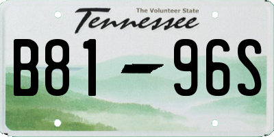 TN license plate B8196S