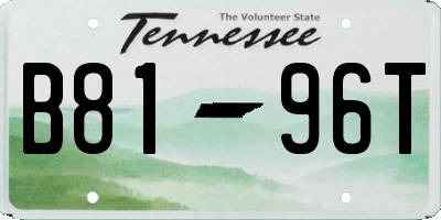 TN license plate B8196T