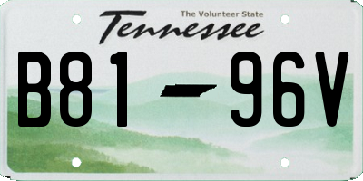TN license plate B8196V