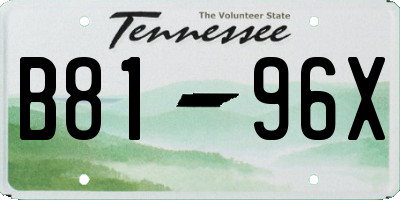 TN license plate B8196X