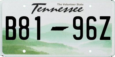 TN license plate B8196Z