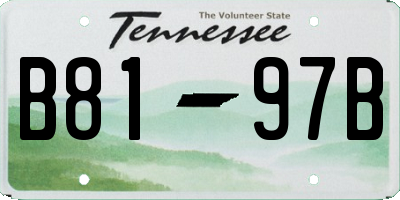 TN license plate B8197B