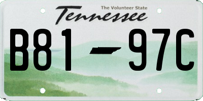 TN license plate B8197C